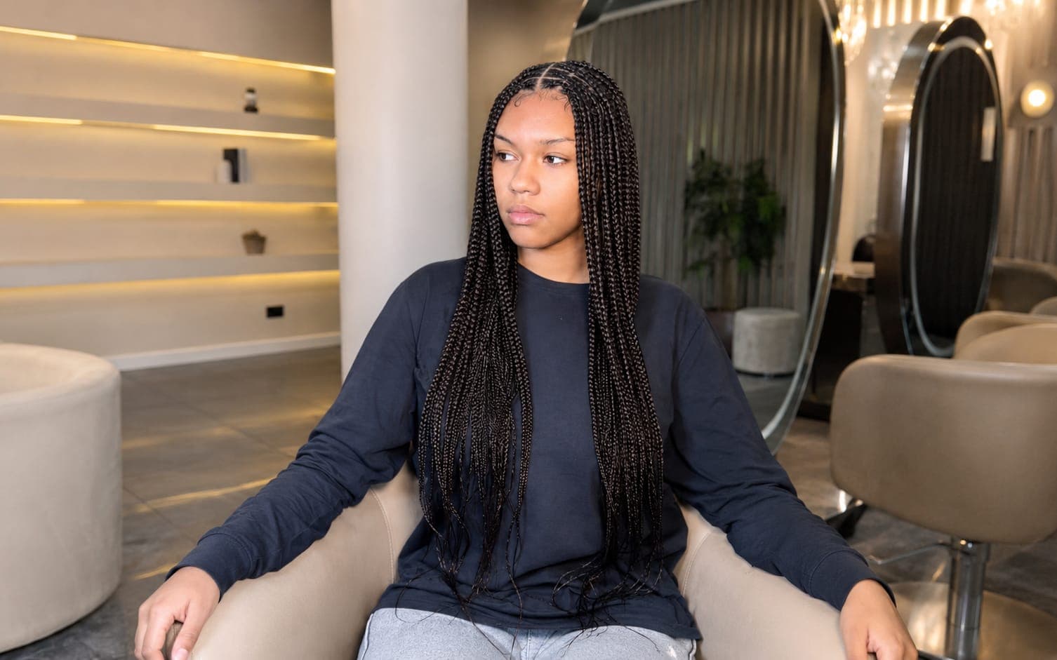Knotless Braids Only Medium (Back)