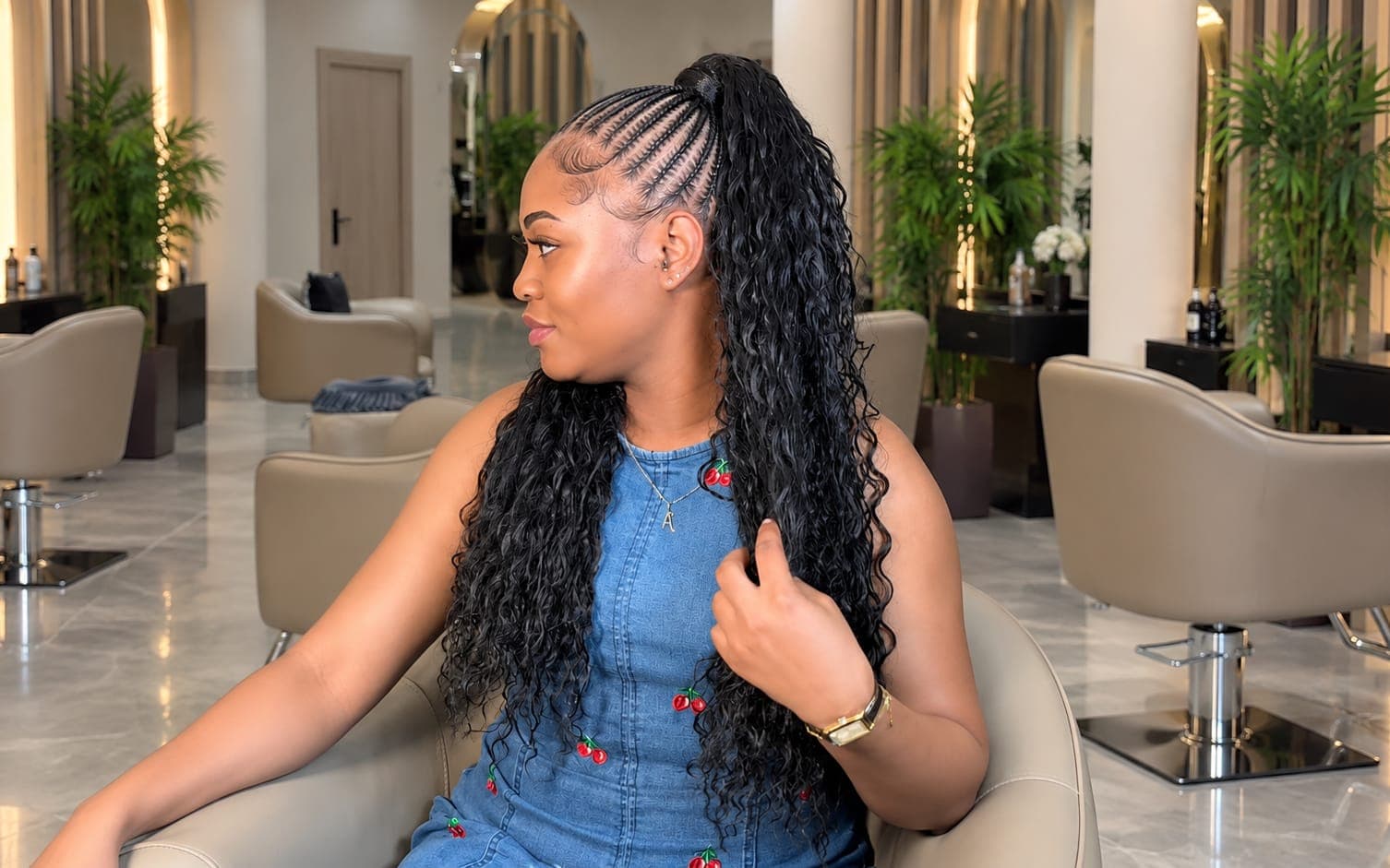 Cornrow Pony - Waist length (Extensions Inclusive)